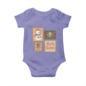 Howdy Christmas Postage Stamp Baby Onesie Western Life Holiday Gift TS12 Violet Print Your Wear