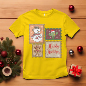 Howdy Christmas Postage Stamp T Shirt Western Life Holiday Gift TS12 Daisy Print Your Wear