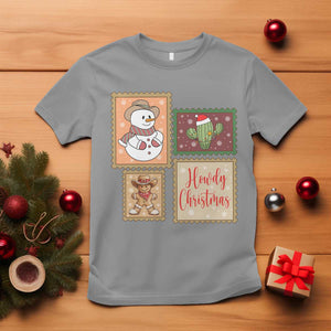 Howdy Christmas Postage Stamp T Shirt Western Life Holiday Gift TS12 Sport Gray Print Your Wear