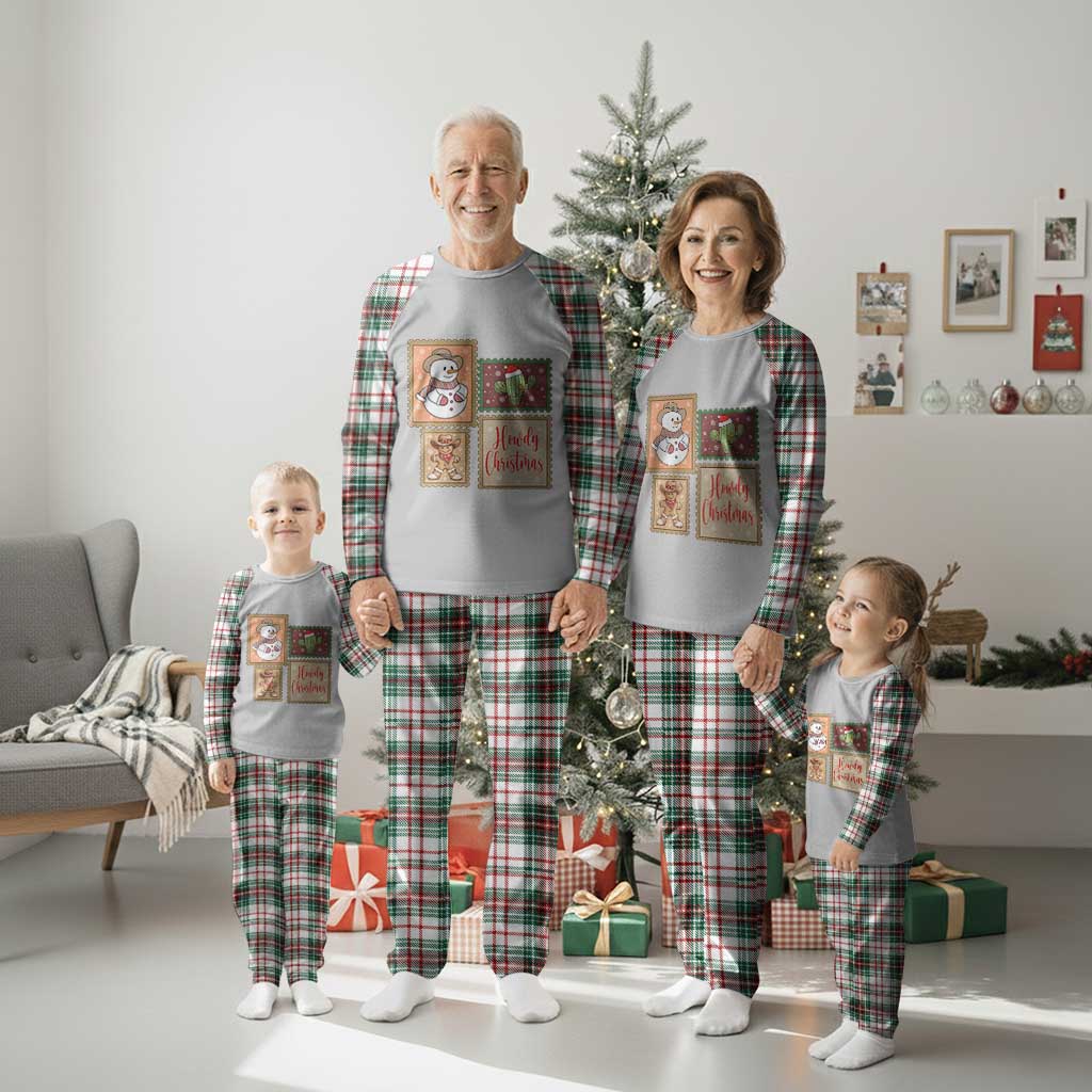 Howdy Christmas Postage Stamp Plaid Pajama Set Western Life Holiday Gift TS12 Christmas Plaid Print Your Wear