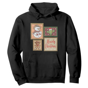 Howdy Christmas Postage Stamp Hoodie Western Life Holiday Gift TS12 Black Print Your Wear