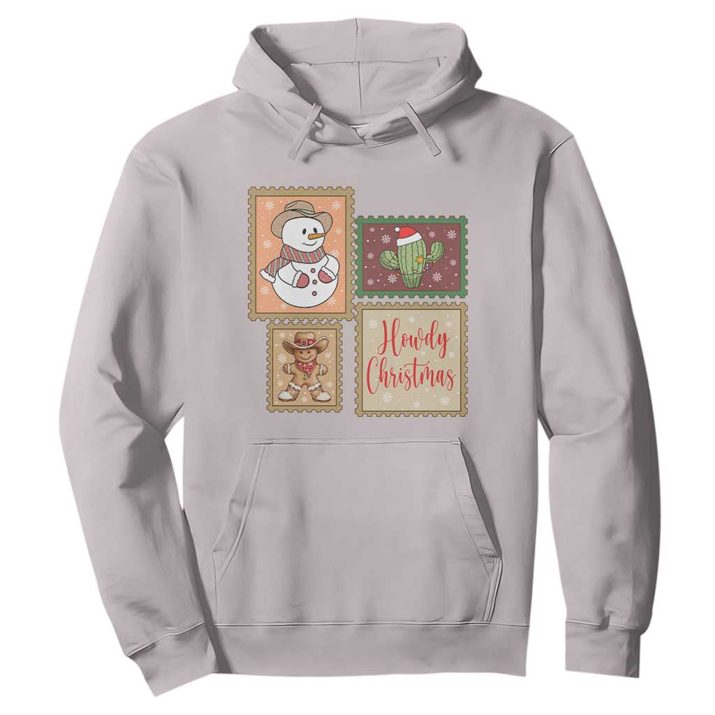 Howdy Christmas Postage Stamp Hoodie Western Life Holiday Gift TS12 Ice Gray Print Your Wear