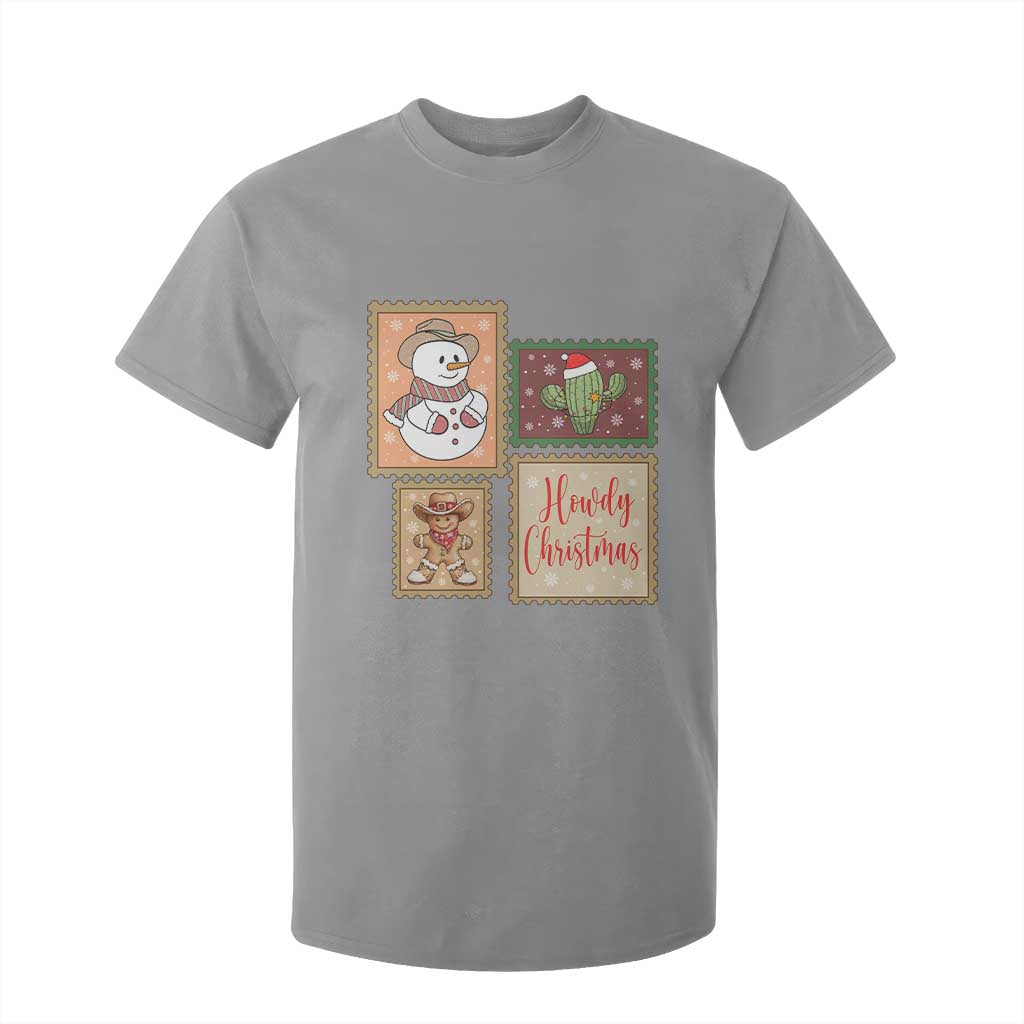 Howdy Christmas Postage Stamp T Shirt For Kid Western Life Holiday Gift TS12 Sport Gray Print Your Wear