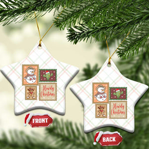 Howdy Christmas Postage Stamp Ceramic Ornament Western Life Holiday Gift TS12 Print Your Wear