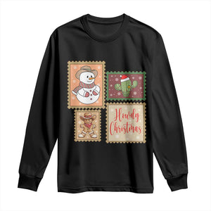 Howdy Christmas Postage Stamp Long Sleeve Shirt Western Life Holiday Gift TS12 Black Print Your Wear