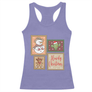 Howdy Christmas Postage Stamp Racerback Tank Top Western Life Holiday Gift TS12 Violet Print Your Wear