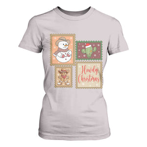 Howdy Christmas Postage Stamp T Shirt For Women Western Life Holiday Gift TS12 Ice Gray Print Your Wear