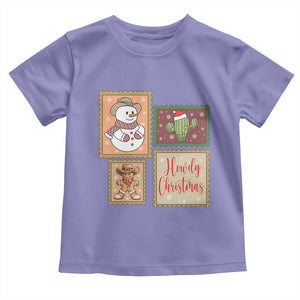 Howdy Christmas Postage Stamp Toddler T Shirt Western Life Holiday Gift TS12 Violet Print Your Wear