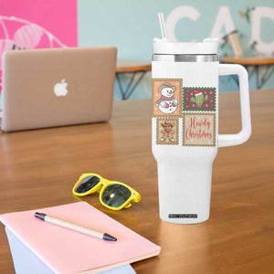 Howdy Christmas Postage Stamp Tumbler With Handle Western Life Holiday Gift TS12 Print Your Wear