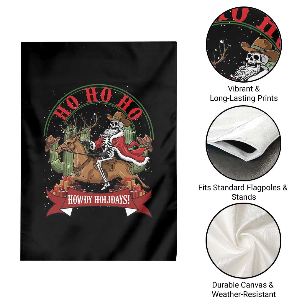 Funny Western Skeleton Cowboy Christmas Garden Flag Howdy Holidays TS12 Print Your Wear