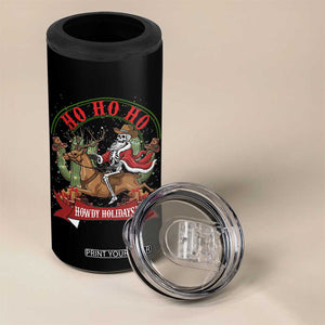Funny Western Skeleton Cowboy Christmas 4 in 1 Can Cooler Tumbler Howdy Holidays TS12 Print Your Wear