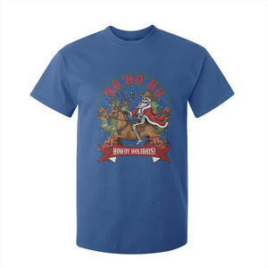 Funny Western Skeleton Cowboy Christmas T Shirt For Kid Howdy Holidays TS12 Royal Blue Print Your Wear
