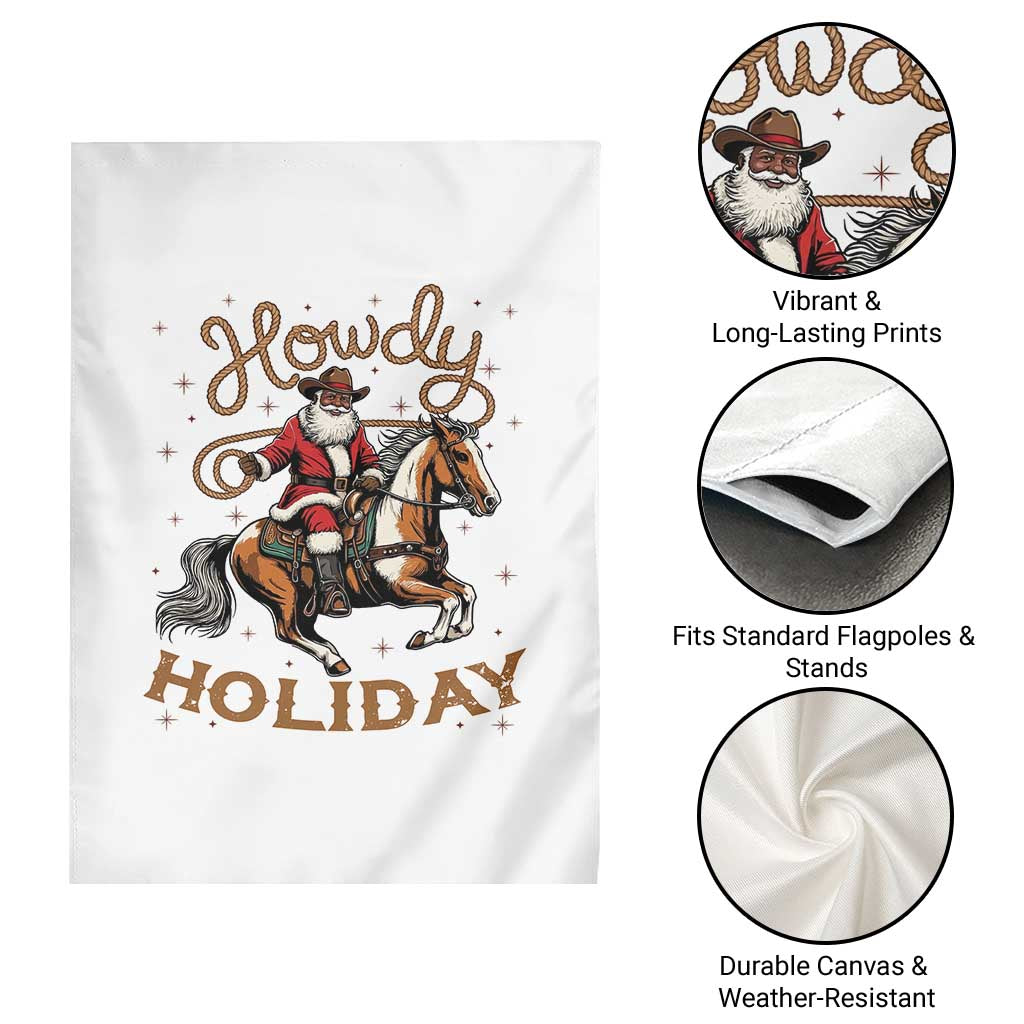 Black Santa Howdy Western Cowboy Garden Flag Christmas Gift TS12 Print Your Wear