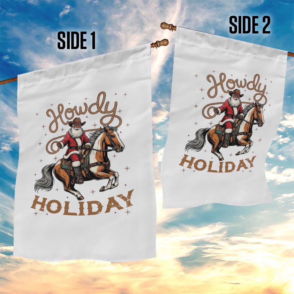 Black Santa Howdy Western Cowboy Garden Flag Christmas Gift TS12 Print Your Wear