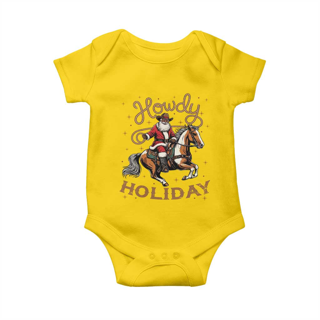 Black Santa Howdy Western Cowboy Baby Onesie Christmas Gift TS12 Daisy Print Your Wear