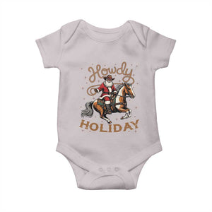 Black Santa Howdy Western Cowboy Baby Onesie Christmas Gift TS12 Ice Gray Print Your Wear