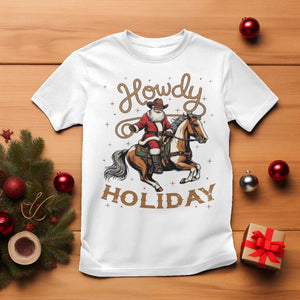 Black Santa Howdy Western Cowboy T Shirt Christmas Gift TS12 White Print Your Wear