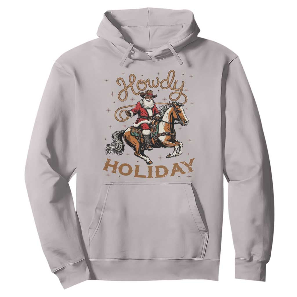 Black Santa Howdy Western Cowboy Hoodie Christmas Gift TS12 Ice Gray Print Your Wear