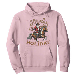 Black Santa Howdy Western Cowboy Hoodie Christmas Gift TS12 Light Pink Print Your Wear