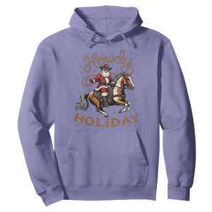 Black Santa Howdy Western Cowboy Hoodie Christmas Gift TS12 Violet Print Your Wear
