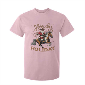 Black Santa Howdy Western Cowboy T Shirt For Kid Christmas Gift TS12 Light Pink Print Your Wear