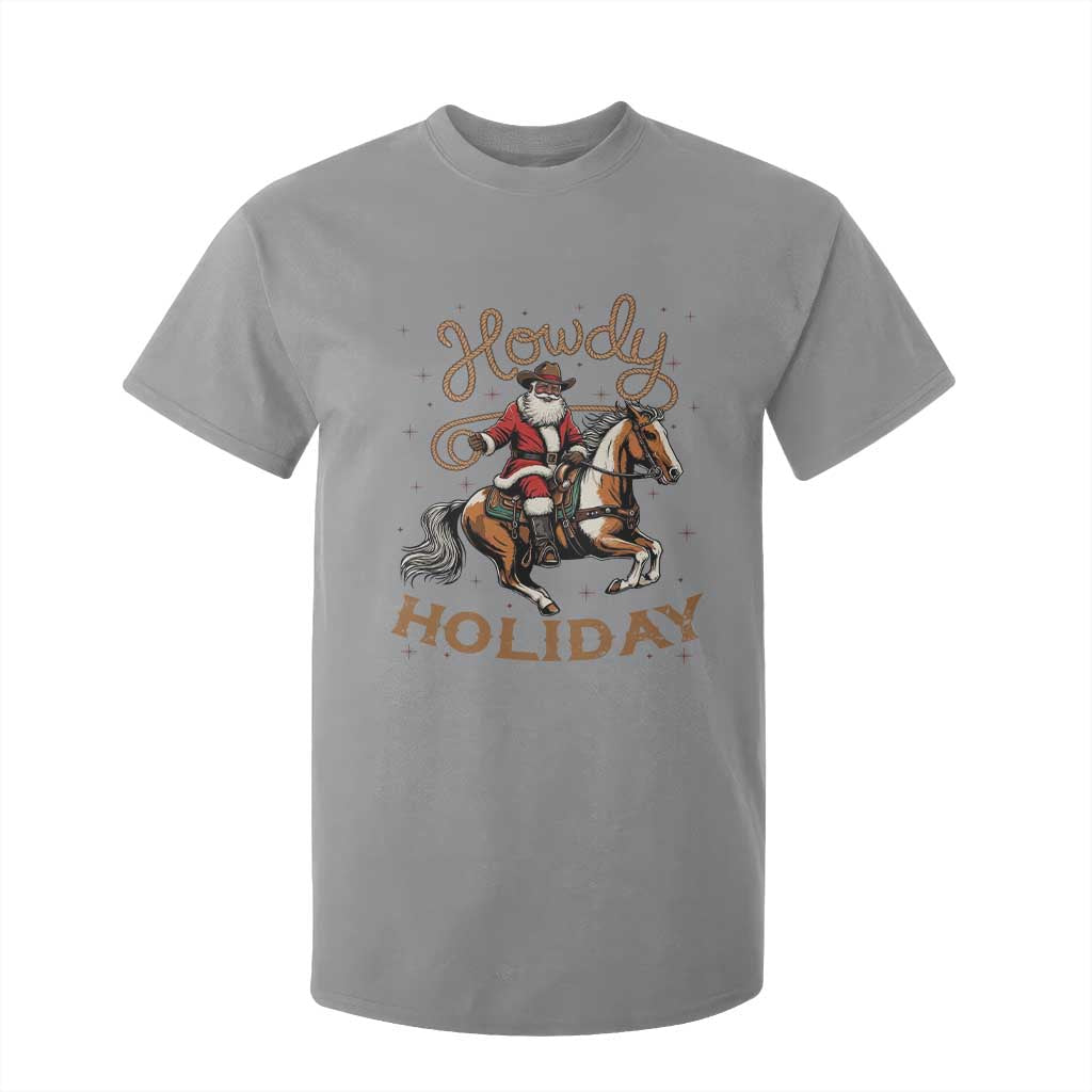 Black Santa Howdy Western Cowboy T Shirt For Kid Christmas Gift TS12 Sport Gray Print Your Wear
