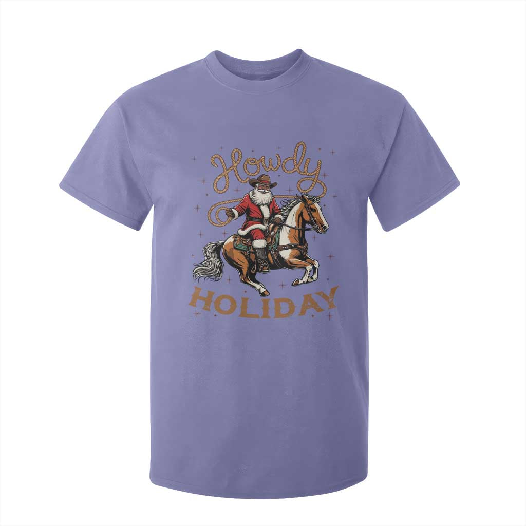 Black Santa Howdy Western Cowboy T Shirt For Kid Christmas Gift TS12 Violet Print Your Wear