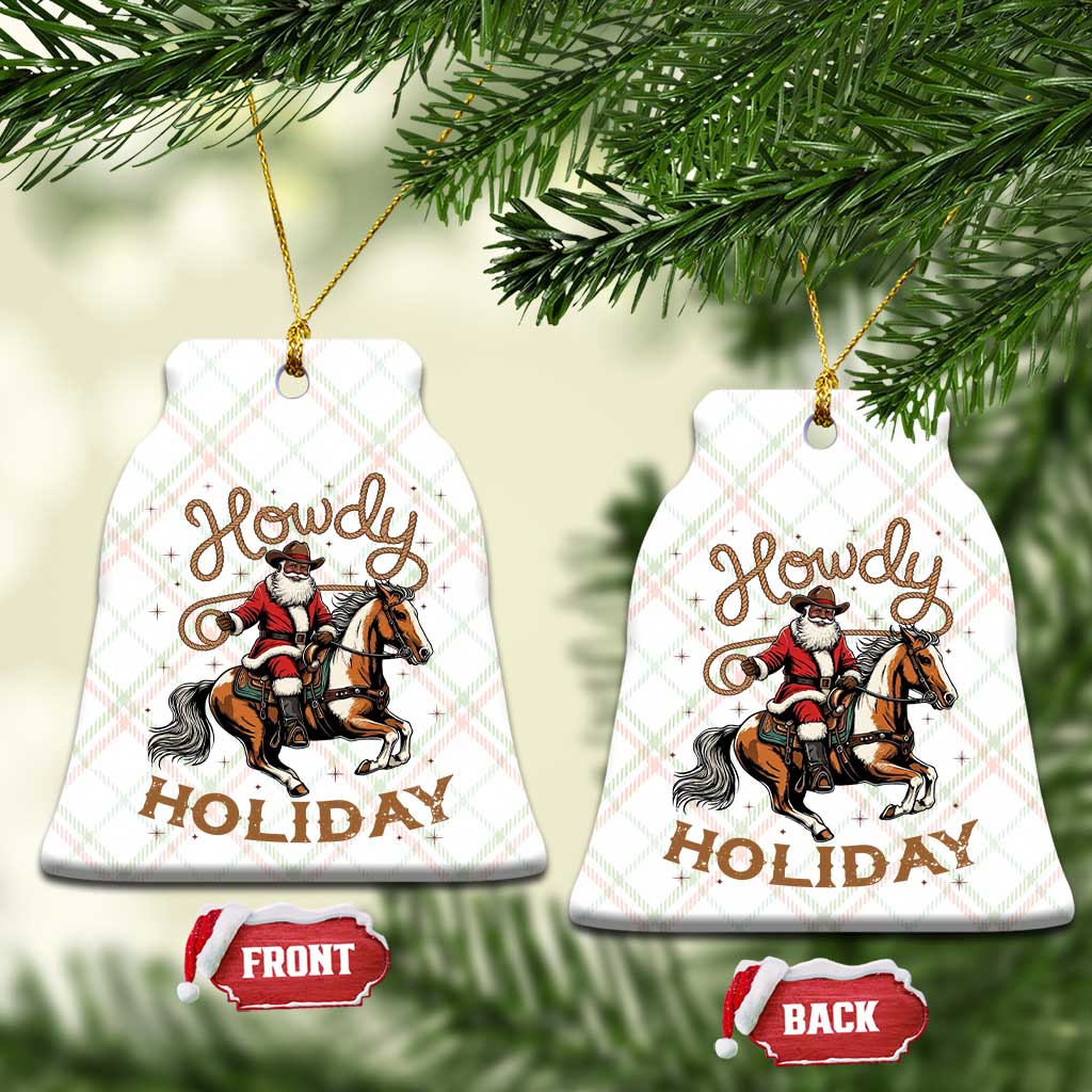 Black Santa Howdy Western Cowboy Ceramic Ornament Christmas Gift TS12 Print Your Wear
