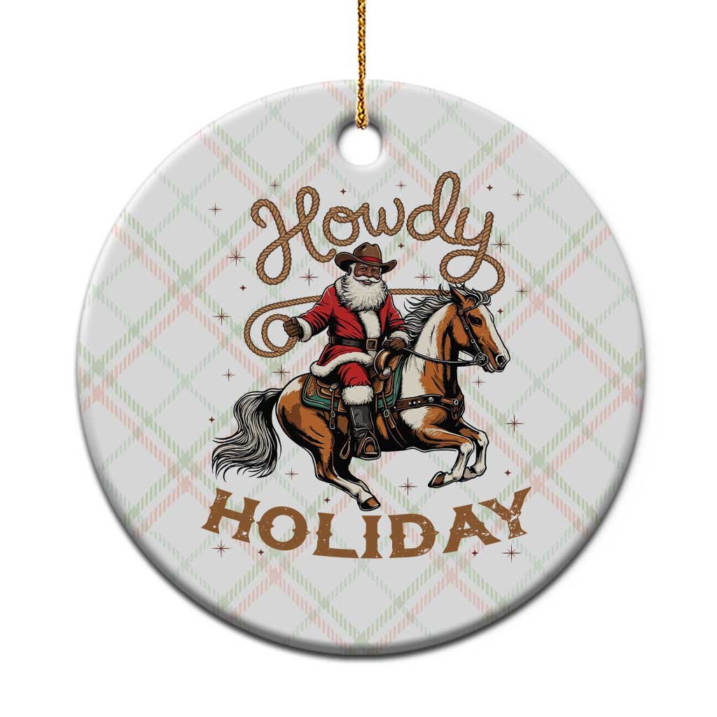Black Santa Howdy Western Cowboy Ceramic Ornament Christmas Gift TS12 1pc Christmas Plaid Print Your Wear