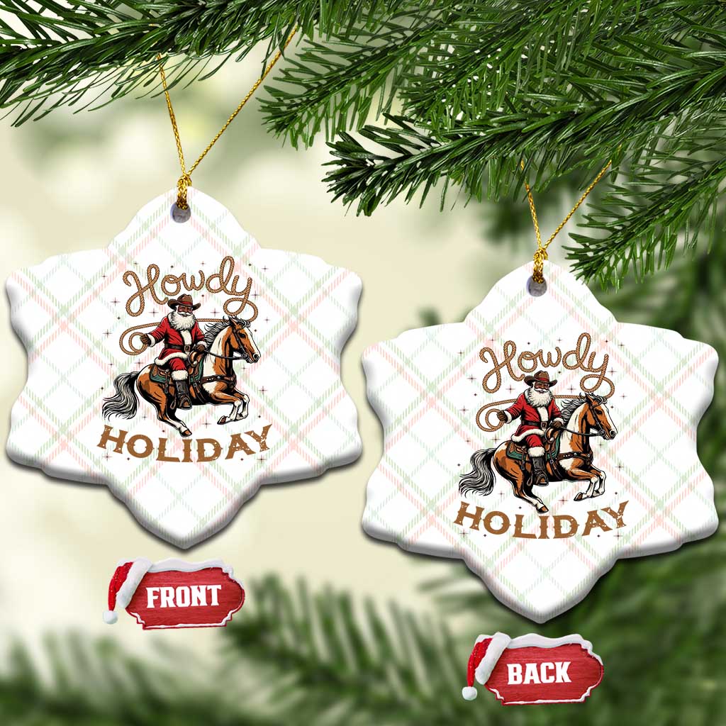 Black Santa Howdy Western Cowboy Ceramic Ornament Christmas Gift TS12 Print Your Wear
