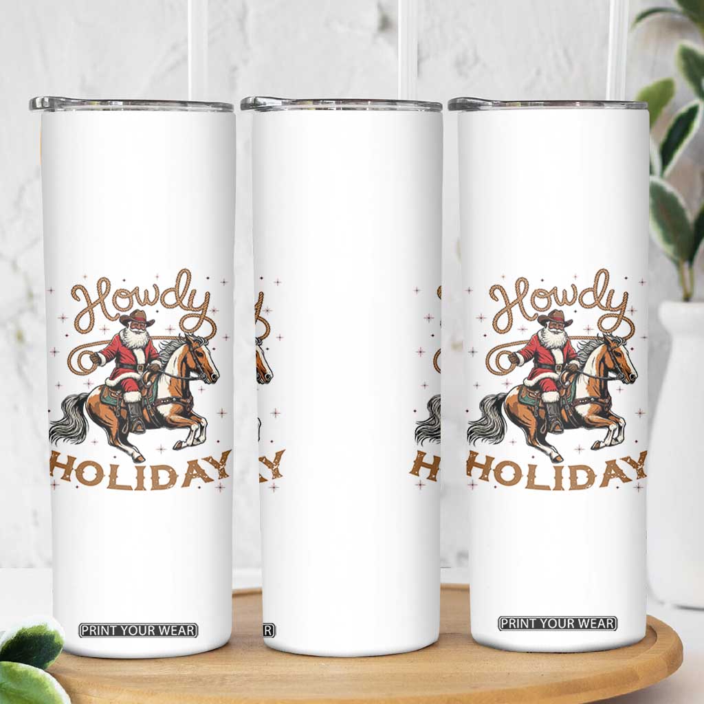 Black Santa Howdy Western Cowboy Skinny Tumbler Christmas Gift TS12 Print Your Wear