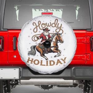 Black Santa Howdy Western Cowboy Spare Tire Cover Christmas Gift TS12 White Print Your Wear