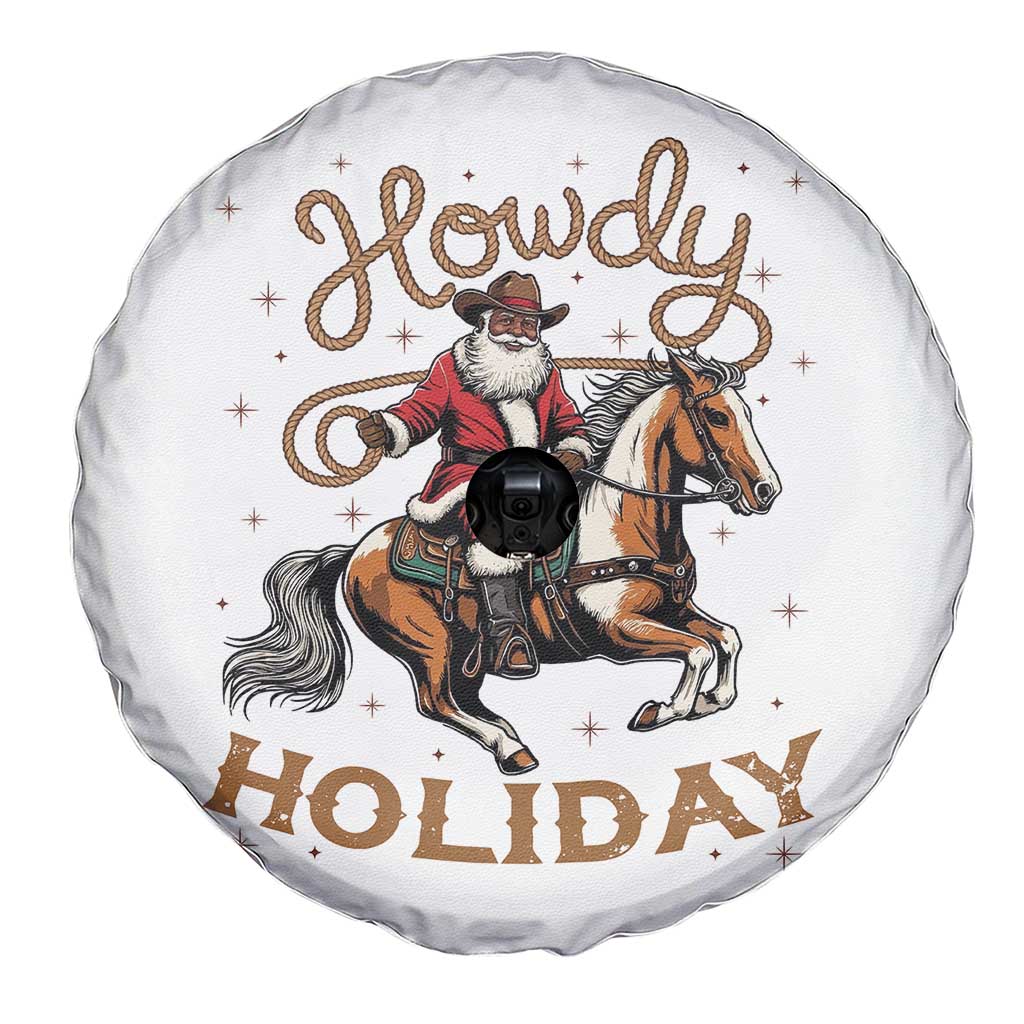 Black Santa Howdy Western Cowboy Spare Tire Cover Christmas Gift TS12 Print Your Wear