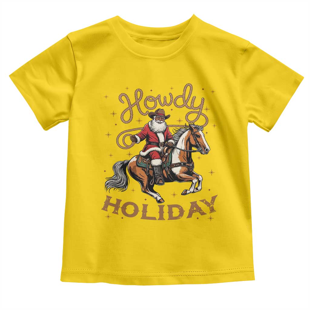 Black Santa Howdy Western Cowboy Toddler T Shirt Christmas Gift TS12 Daisy Print Your Wear