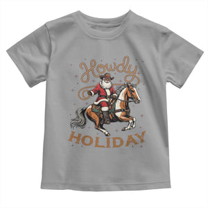 Black Santa Howdy Western Cowboy Toddler T Shirt Christmas Gift TS12 Sport Gray Print Your Wear
