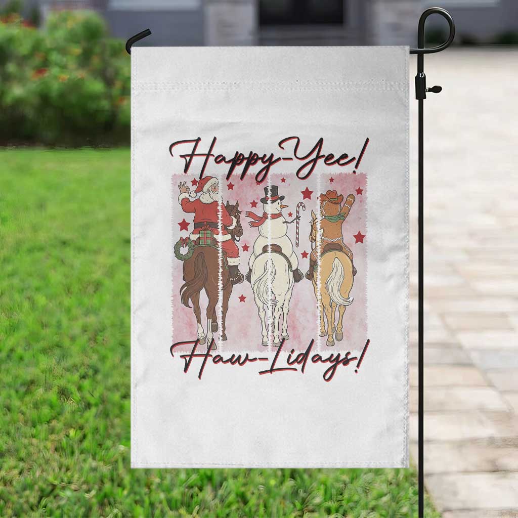 Western Christmas Horse Rider Garden Flag Happy Yee Haw Lidays TS12 Print Your Wear