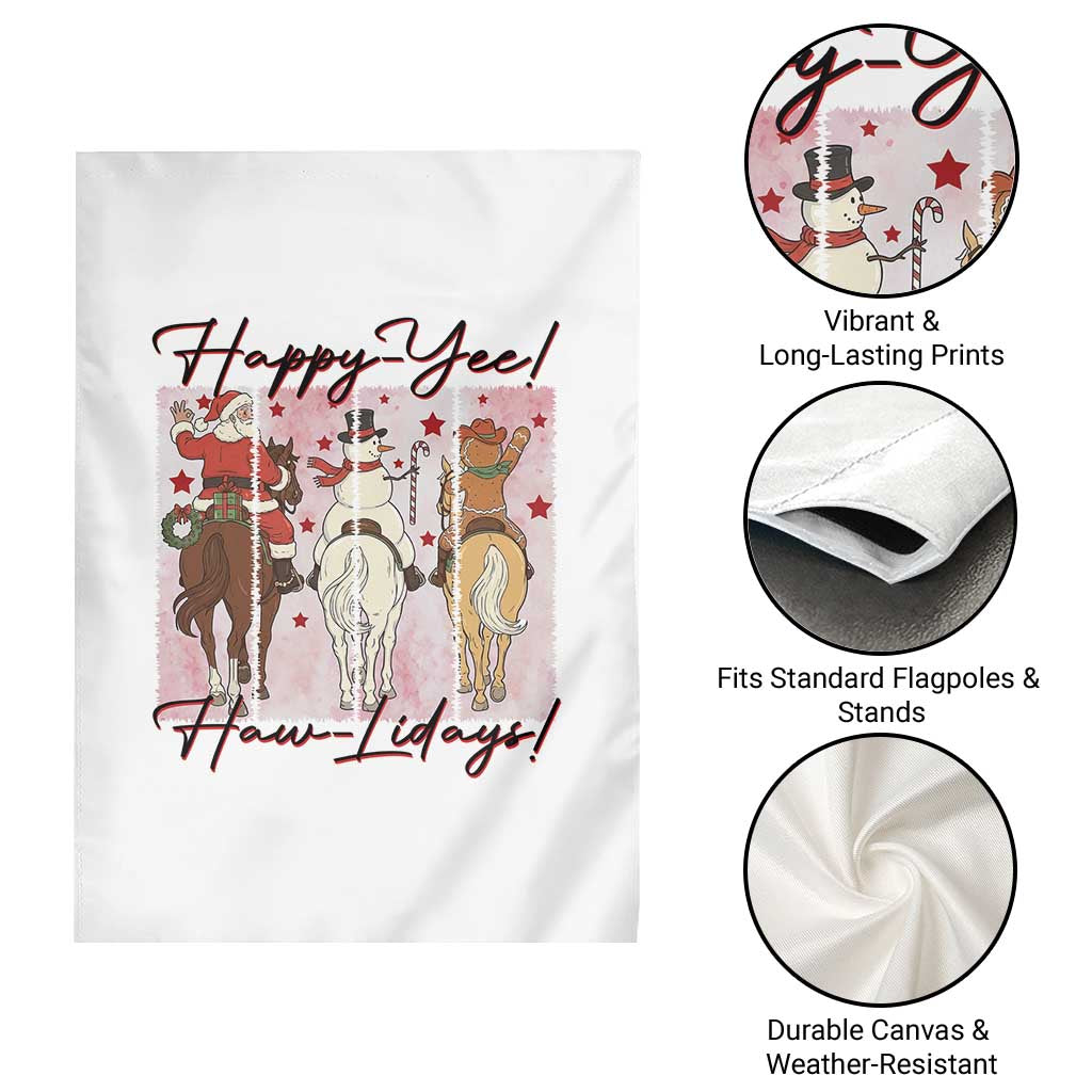 Western Christmas Horse Rider Garden Flag Happy Yee Haw Lidays TS12 Print Your Wear