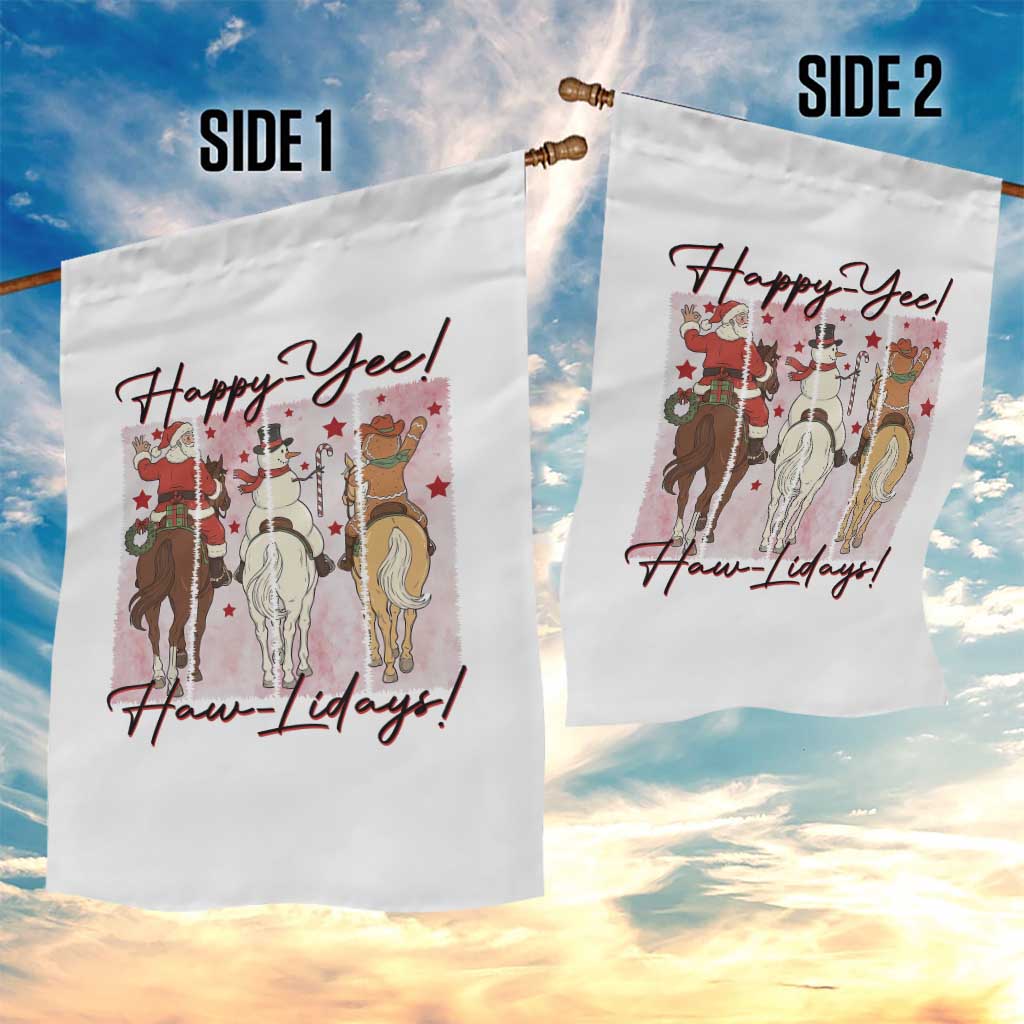 Western Christmas Horse Rider Garden Flag Happy Yee Haw Lidays TS12 Print Your Wear
