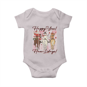 Western Christmas Horse Rider Baby Onesie Happy Yee Haw Lidays TS12 Ice Gray Print Your Wear