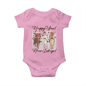 Western Christmas Horse Rider Baby Onesie Happy Yee Haw Lidays TS12 Light Pink Print Your Wear