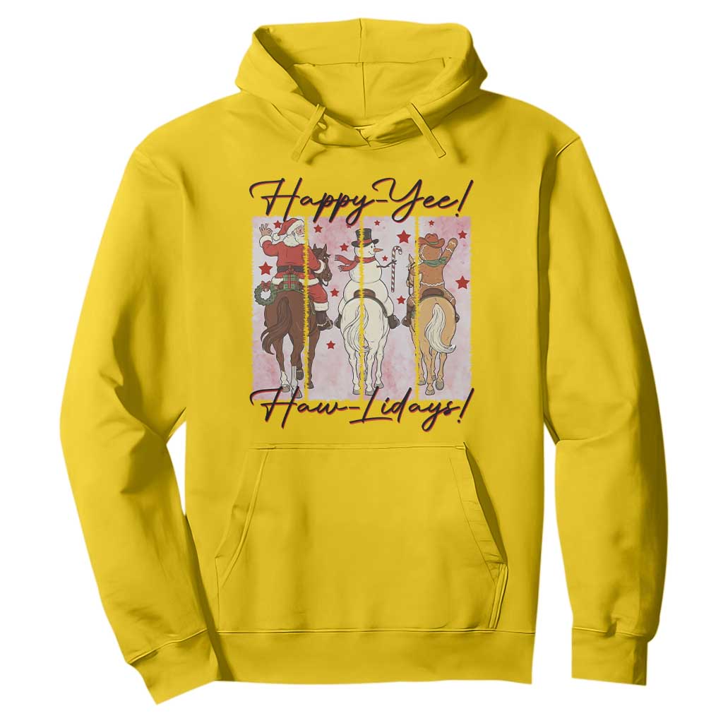 Western Christmas Horse Rider Hoodie Happy Yee Haw Lidays TS12 Daisy Print Your Wear