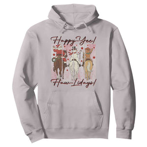 Western Christmas Horse Rider Hoodie Happy Yee Haw Lidays TS12 Ice Gray Print Your Wear