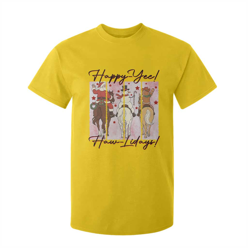 Western Christmas Horse Rider T Shirt For Kid Happy Yee Haw Lidays TS12 Daisy Print Your Wear