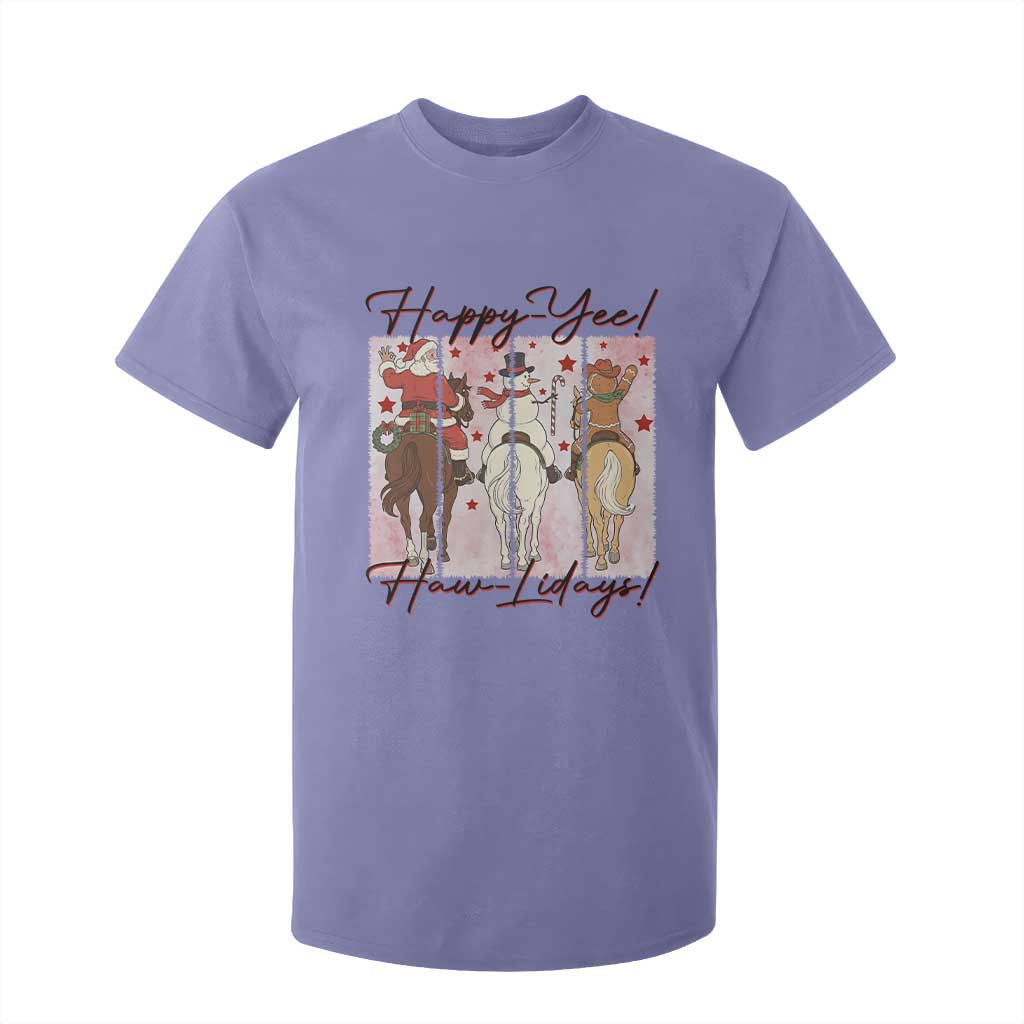 Western Christmas Horse Rider T Shirt For Kid Happy Yee Haw Lidays TS12 Violet Print Your Wear