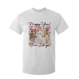 Western Christmas Horse Rider T Shirt For Kid Happy Yee Haw Lidays TS12 White Print Your Wear