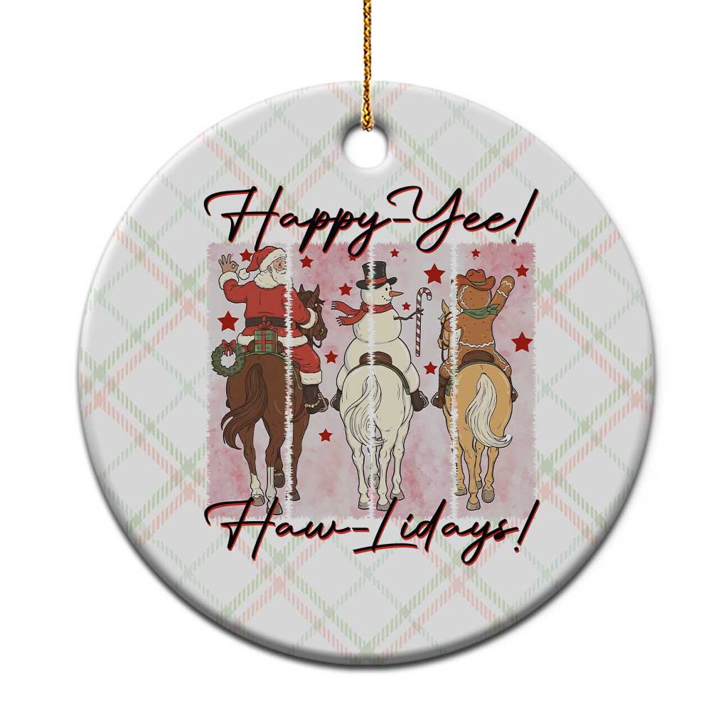 Western Christmas Horse Rider Ceramic Ornament Happy Yee Haw Lidays TS12 1pc Christmas Plaid Print Your Wear