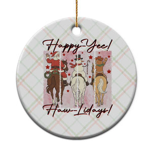 Western Christmas Horse Rider Ceramic Ornament Happy Yee Haw Lidays TS12 1pc Christmas Plaid Print Your Wear