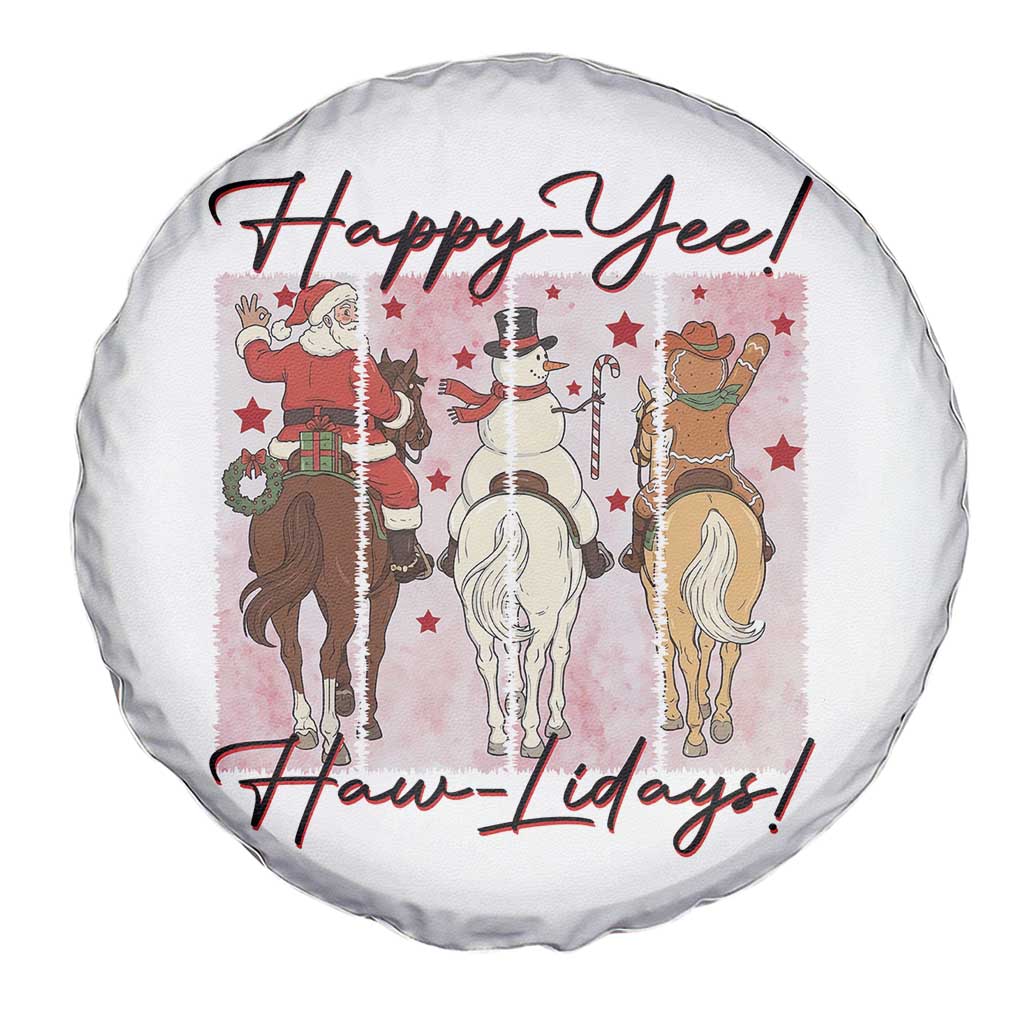 Western Christmas Horse Rider Spare Tire Cover Happy Yee Haw Lidays TS12 Print Your Wear