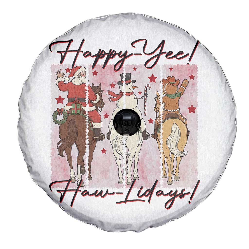 Western Christmas Horse Rider Spare Tire Cover Happy Yee Haw Lidays TS12 Print Your Wear