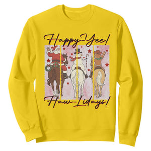 Western Christmas Horse Rider Sweatshirt Happy Yee Haw Lidays TS12 Daisy Print Your Wear